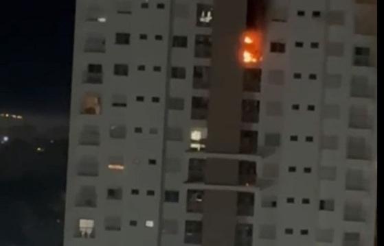 Apartamento de luxo pega fogo em Cuiabá 