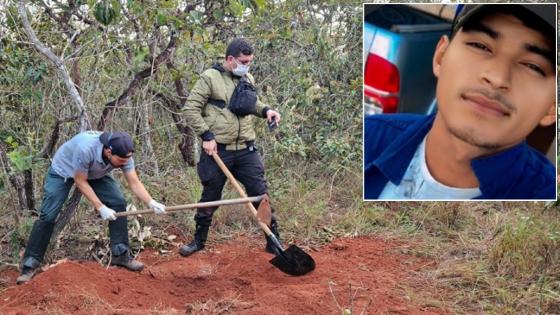 Corpo de jovem desaparecido é encontrado com membros amarrados.