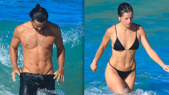 Agatha Moreira e Rodrigo Simas encaram o frio e mostram boa forma