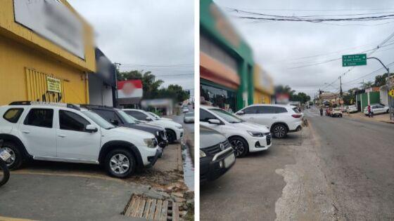 Moradora denuncia obstrução de calçada em avenida de Cuiabá