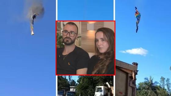 Casal que sobreviveu a incêndio em balão relata momento da queda em SC