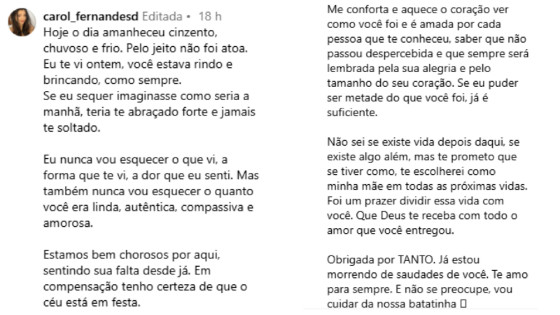Desabafo Caroline