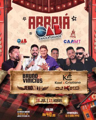 OAB/VG realiza arraiá com shows e comidas típicas em julho