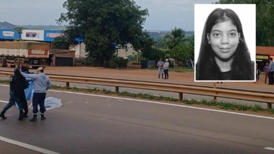 Jovem morre após tropeçar e ser atropelada por caminhão.