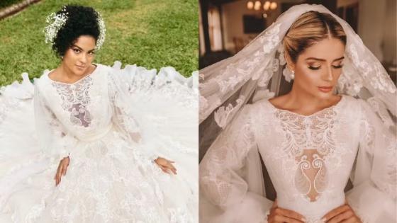Vestido de noiva de Maria de Fátima já foi de influenciadora 