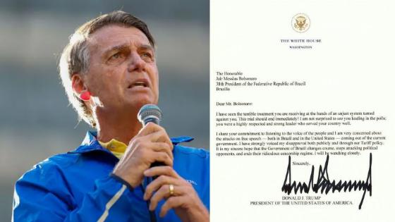 Trump envia carta a Bolsonaro e acusa governo brasileiro de censura: “Sistema injusto”.