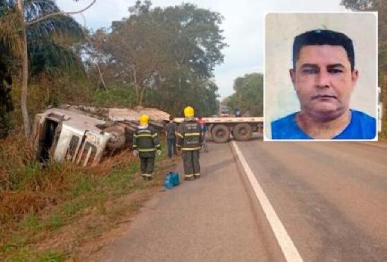Caminhoneiro morre após carreta bitrem tombar na BR-174