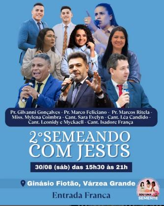 Com entrada gratuita, programação acontece no Ginásio Fiotão no dia 30 de agosto e reúne pastores e cantores gospel